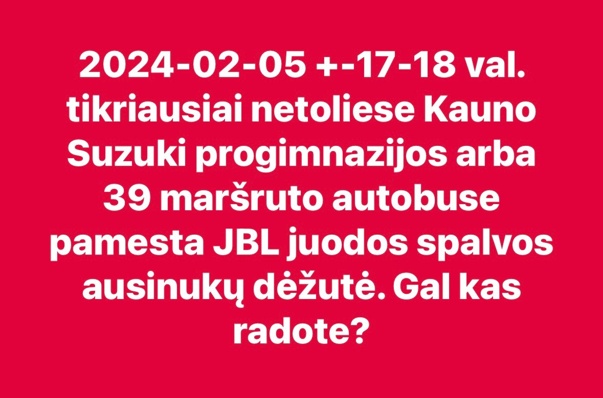 Pamesta JBL ausinių dėžutė