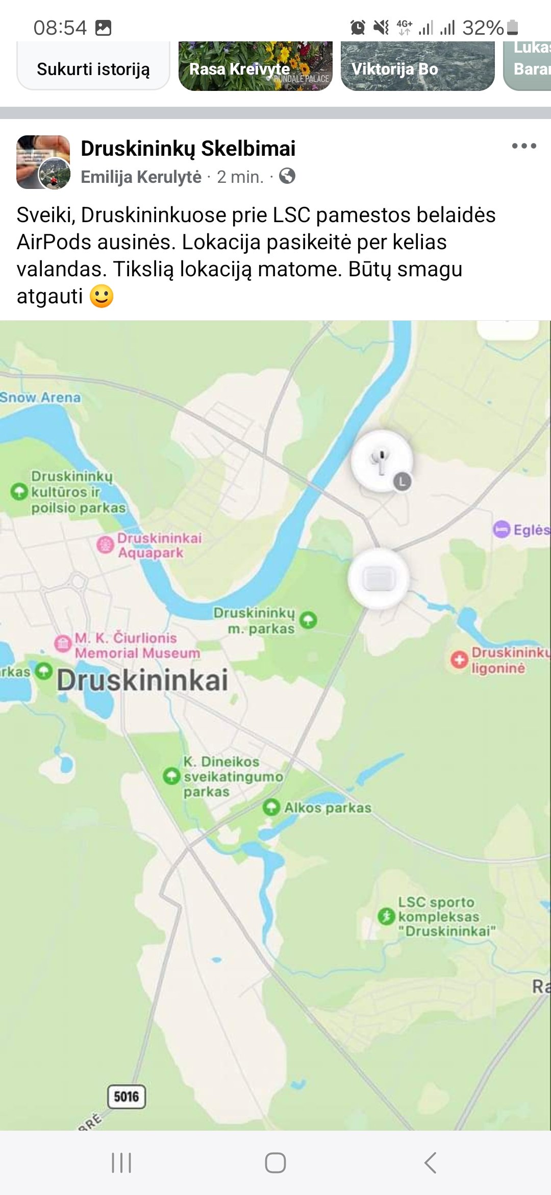 Pamestos AirPods ausinės